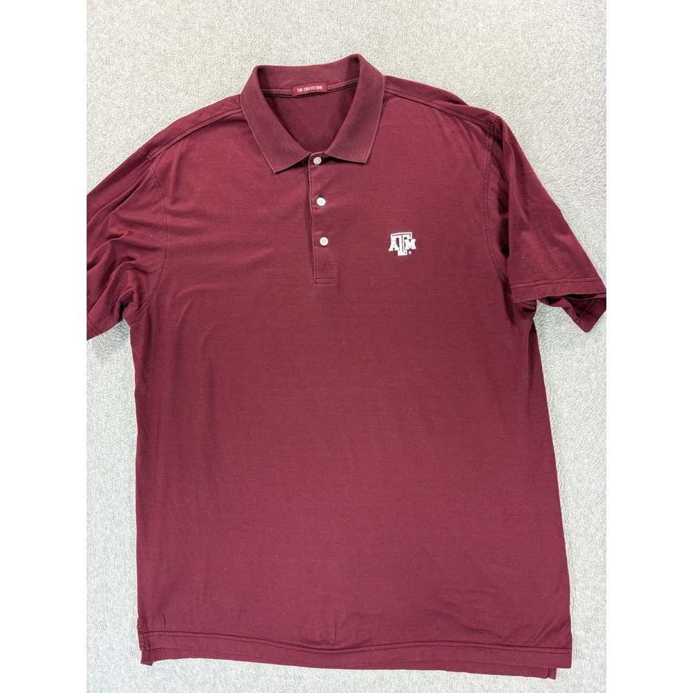 Texas A&M Aggies Stitched Logo S/S Campus Polo Shirt (Men's Large) Maroon